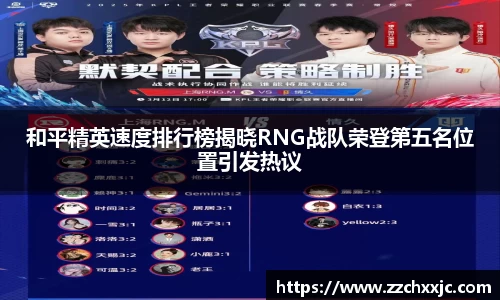 和平精英速度排行榜揭晓RNG战队荣登第五名位置引发热议